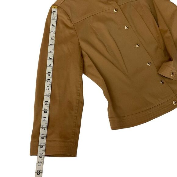 Carlisle Pantsuit Jacket Capri Pants Camel Safari Tan Cotton Blend Women Size 14 - Picture 6 of 15